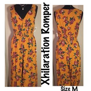 NWOT Xhilaration Mustard Floral Romper